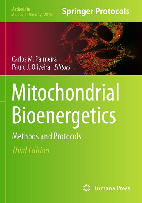 "Mitochondrial Bioenergetics: Methods and Protocols, Third Edition." Grünes Cover mit abstraktem Zellbild.