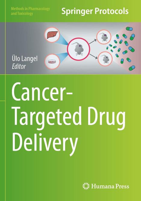 Titel: Cancer-Targeted Drug Delivery. Oben: "Springer Protocols". Illustration: Zielgerichtete Arzneimittelabgabe.