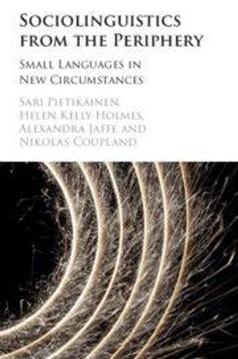 Text: "Sociolinguistics from the Periphery: Small Languages in New Circumstances." Spiralen mit funkelnden Linien.