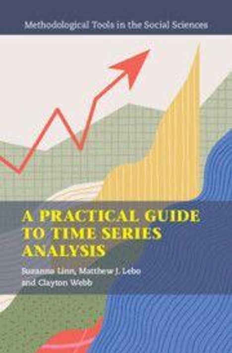 "Methodological Tools in the Social Sciences" oben. "A Practical Guide to Time Series Analysis" mittig. Diagramm mit Pfeil.