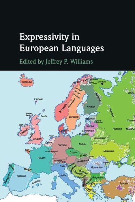 „Expressivity in European Languages“ oben, darunter „Edited by Jeffrey P. Williams“. Europakarte mit Sprachverteilung.