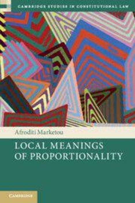 Titel: "Local Meanings of Proportionality" von Afroditi Marketou. Bunte geometrische Muster im Hintergrund.