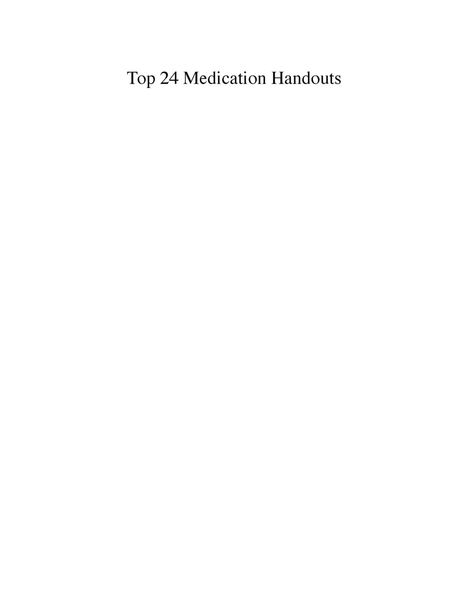 Knopf: Top 24 Medication Handouts, Buch