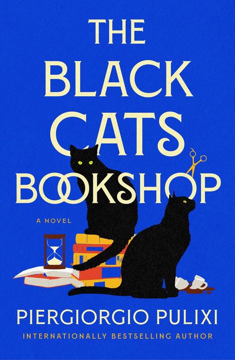 „THE BLACK CATS BOOKSHOP A Novel Piergiorgio Pulixi“ steht groß, mit „Flatiron Books Cover Forthcoming“ darunter.