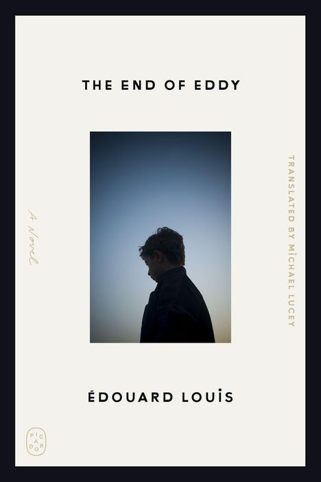 "The End of Eddy", "A Novel", "Translated by Michael Lucey", "Édouard Louis". Silhouette eines Jungen vor blauem Himmel.