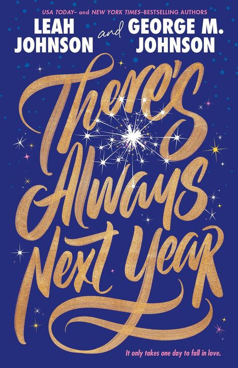 "There's Always Next Year" in glitzernden Buchstaben, blauer Hintergrund, funkelnde Sterne und Namen der Autoren.