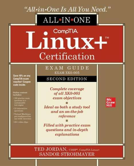 Ted Jordan: CompTIA Linux+ Certification All-in-One Exam Guide, Second Edition (Exam XK0-005), Buch