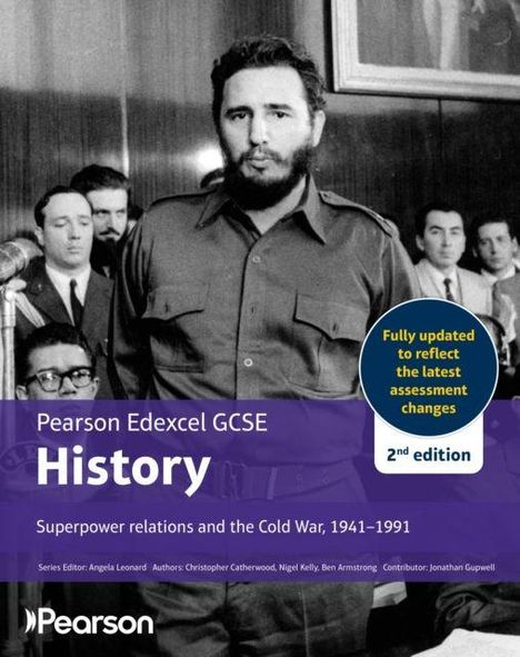 "Pearson Edexcel GCSE History, 2nd edition. Superpower relations and the Cold War, 1941-1991." Schwarz-Weiß-Foto eines Mannes.