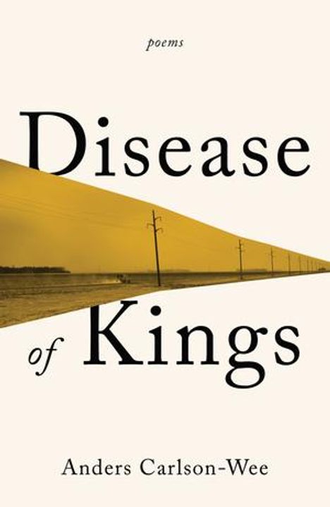 „poems", „Disease of Kings", „Anders Carlson-Wee“. Ein Bild mit Telefonmasten und einer Straße am Horizont.