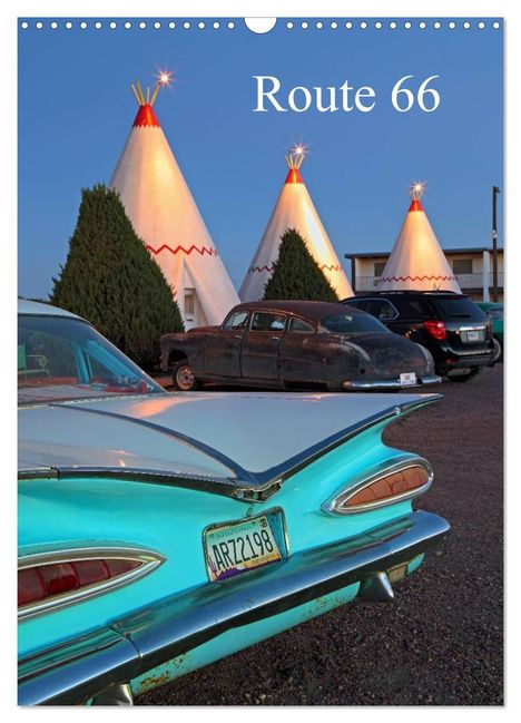 Rainer Grosskopf: Route 66 (UK-Version) (Wall Calendar 2025 DIN A3 portrait), CALVENDO 12 Month Wall Calendar, Kalender