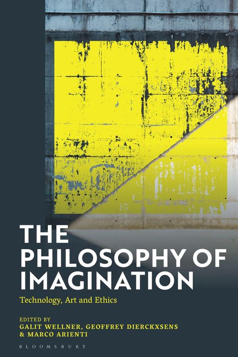 „The Philosophy of Imagination“ steht in weißer Schrift. Ein gelbes, verwittertes Wandmuster ist im Hintergrund sichtbar.
