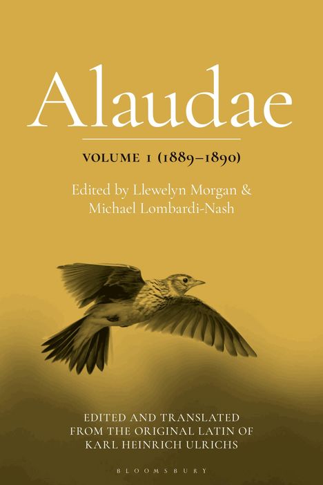„Alaudae Volume 1 (1889–1890)“; Bearbeitet von Llewelyn Morgan & Michael Lombardi-Nash. Illustration eines fliegenden Vogels.