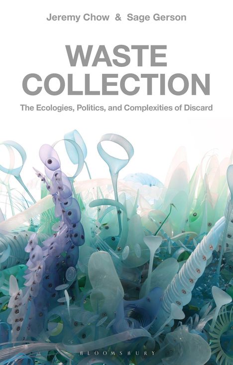 "Waste Collection" von Jeremy Chow und Sage Gerson. Abstrakte Formen in Pastellfarben symbolisieren Umweltthemen.