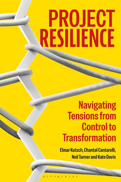 "PROJECT RESILIENCE. Navigating Tensions from Control to Transformation. Elmar Kutsch u.a. Design: Grau umwickelte Struktur."