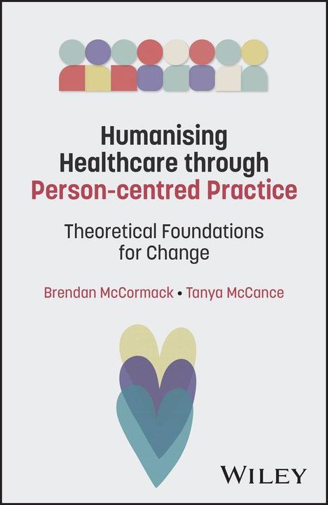 "Humanising Healthcare through Person-centred Practice" von McCormack & McCance, Design mit abstrakten Figuren.