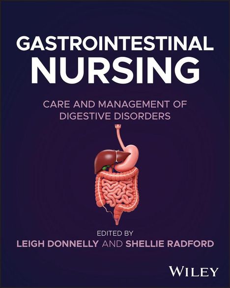 "Gastrointestinal Nursing: Care and Management of Digestive Disorders", bearbeitet von Donnelly und Radford. Illustration eines Verdauungssystems.