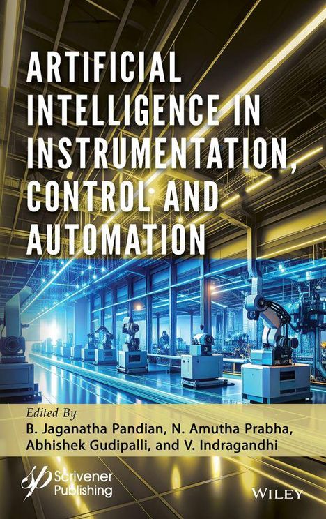 „ARTIFICIAL INTELLIGENCE IN INSTRUMENTATION, CONTROL AND AUTOMATION“ vor einer Fabrikhalle mit Maschinen.