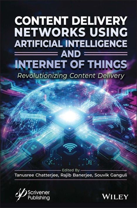 Titel: "Content Delivery Networks Using Artificial Intelligence and Internet of Things". Darunter ein leuchtender Chip.