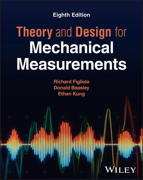 „Eighth Edition. Theory and Design for Mechanical Measurements. Richard Figliola, Donald Beasley, Ethan Kung.“ Farbliche Audiowellen.