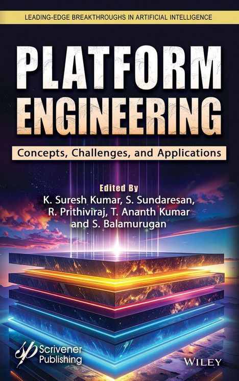 "PLATFORM ENGINEERING: Concepts, Challenges, and Applications." Eine futuristische Illustration mit leuchtenden Plattformen.