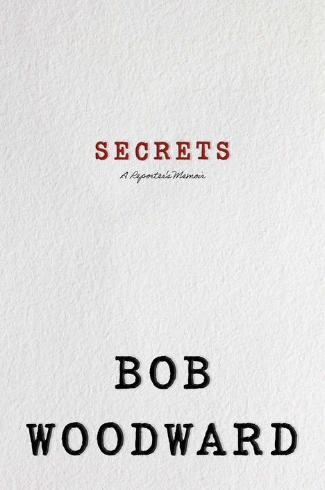 Text: "SECRETS A Reporter's Memoir BOB WOODWARD". Einfacher, strukturierter Hintergrund.