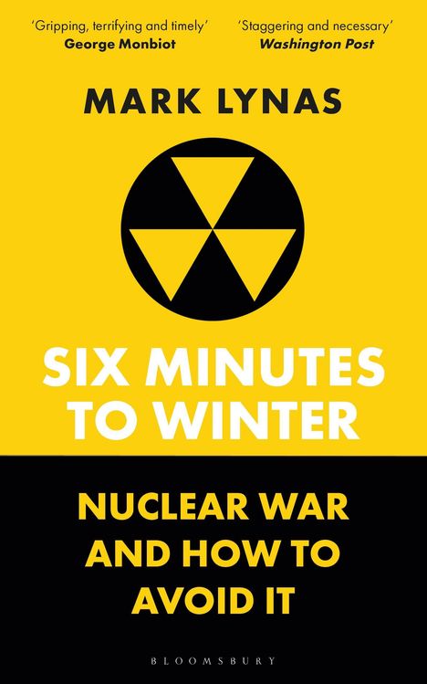 Gelber Hintergrund mit schwarzem Kreis und gelbem Strahlensymbol. Titel: "Six Minutes to Winter".