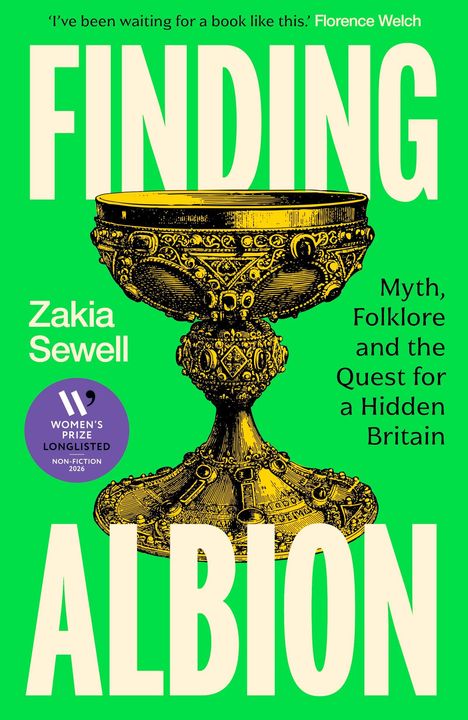 „Finding Albion“ von Zakia Sewell. Thema: Mythologie, Folklore in Großbritannien. Illustration eines goldenen Kelchs.