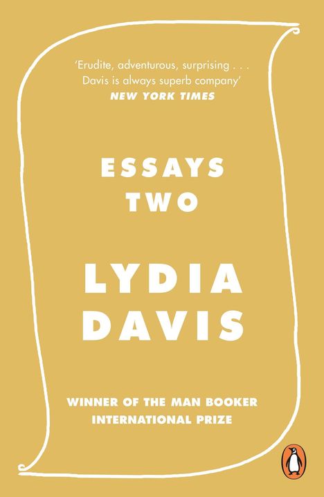 „ESSAYS TWO“ von Lydia Davis. „Winner of the Man Booker International Prize“. Zitat von New York Times. Beige Hintergrund.