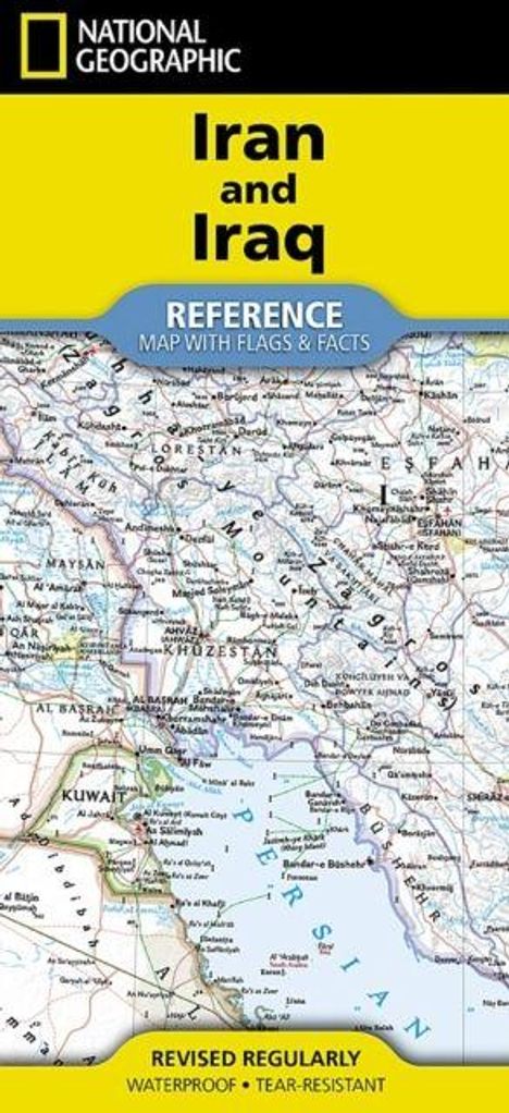 National Geographic Logo. "Iran and Iraq Reference Map with Flags & Facts". Karte von Iran und Irak.