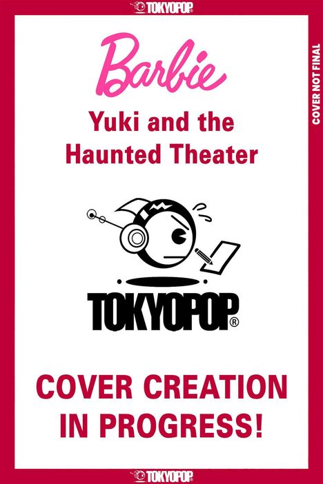 "Barbie: Yuki and the Haunted Theater" oben. Logo der Firma Tokyopop bietet einen stilisierten Kopf mit Kopfhörer.