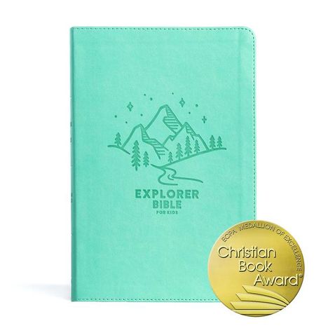 Csb Bibles By Holman: CSB Explorer Bible for Kids, Light Teal Mountains Leathertouch, Indexed: Placing God's Word in the Middle of God's World, Buch