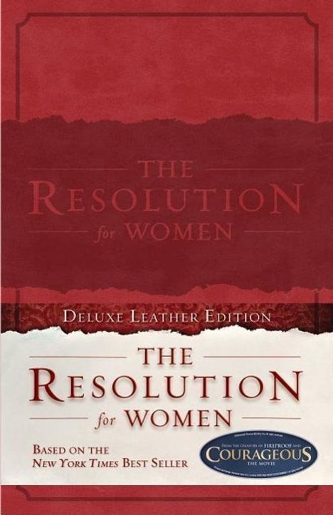 „The Resolution for Women“, Deluxe Leather Edition, basiert auf dem New York Times Bestseller; roter Hintergrund.