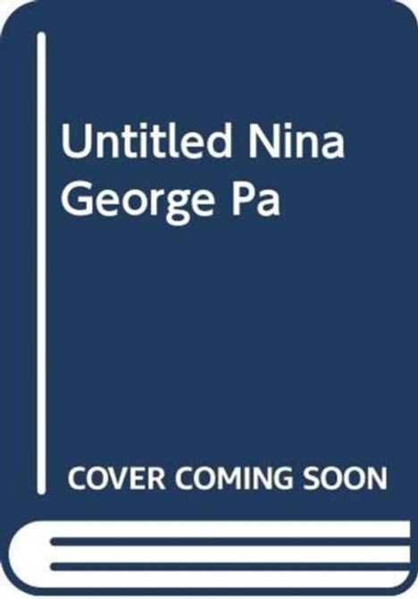 "Untitled Nina George Pa", "Cover Coming Soon"; blaues Buchcover mit weißer Silhouette eines Buches.