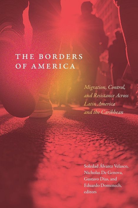 "The Borders of America" in großen Buchstaben, darunter weitere Details über Migration, Kontrolle und Widerstand.