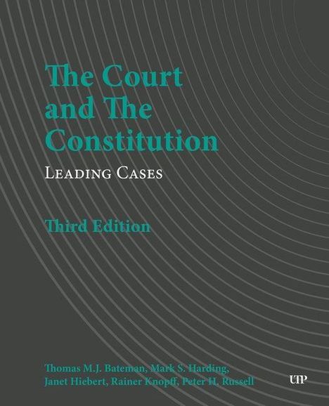 Der Text lautet: "The Court and The Constitution: Leading Cases, Third Edition" von mehreren Autoren. Grauer Hintergrund.
