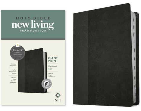 NLT Personal Size Giant Print Bible, Filament Enabled Edition (Red Letter, Leatherlike, Black/Onyx, Indexed), Buch