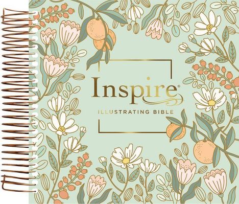 Tyndale: NLT Dayspring Inspire Illustrating Bible (Spiral Bound, Mint Floral Garden, Filament Enabled), Buch