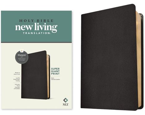 NLT Super Giant Print Bible, Filament-Enabled Edition (Genuine Leather, Black, Red Letter), Buch