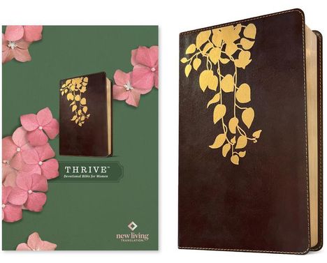 NLT Thrive Devotional Bible for Women (Leatherlike, Cascade Deep Brown), Buch