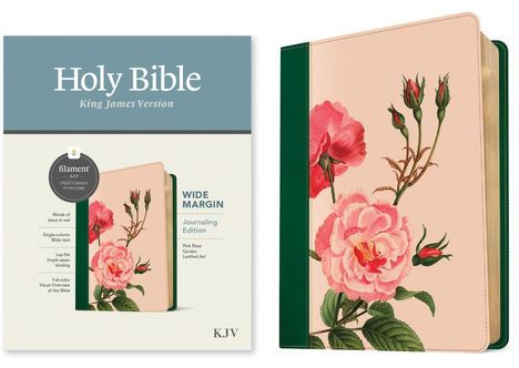 KJV Wide Margin Bible, Filament-Enabled Edition (Leatherlike, Pink Rose Garden, Red Letter), Buch