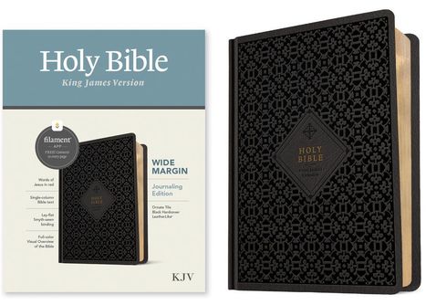 KJV Wide Margin Bible, Filament Enabled (Hardcover Leatherlike, Ornate Tile Black, Red Letter), Buch