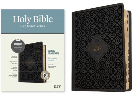 KJV Wide Margin Bible, Filament Enabled (Hardcover Leatherlike, Ornate Tile Black, Indexed, Red Letter), Buch