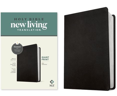 NLT Giant Print Bible, Filament Enabled (Leatherlike, Black, Red Letter), Buch