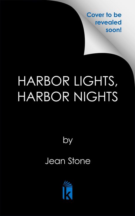 „Cover to be revealed soon!“ steht oben. „Harbor Lights, Harbor Nights“ von Jean Stone. Unten ein blaues Logo mit einem Buch.