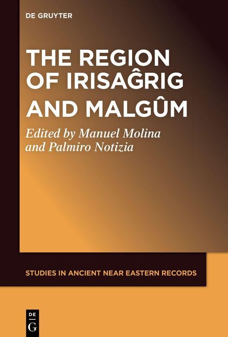 Titel: "The Region of Irisaĝrig and Malgûm", herausgegeben von Manuel Molina und Palmiro Notizia. Braun-gelbes Cover.
