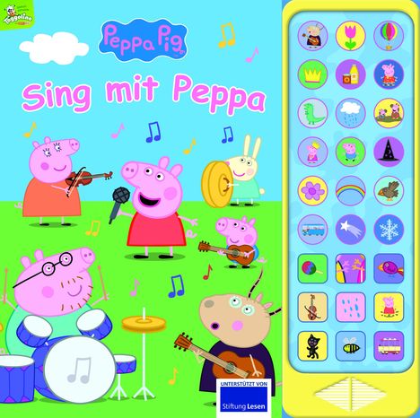 Peppa Pig - Sing mit Peppa Pig - 27-Button-Soundbuch mit 24 Seiten für Kinder ab 3 Jahren - mit bekannten Kinderliedern und Geräuschen, Buch
