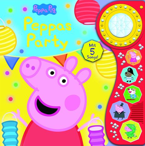 Peppa Pig - Peppas Party - Soundbuch mit Lichteffekt - interaktives Pappbilderbuch mit leuchtendem Kristall-Licht und je 5 zauberhaften Geräuschen und Liedern - Peppa Wutz, Buch