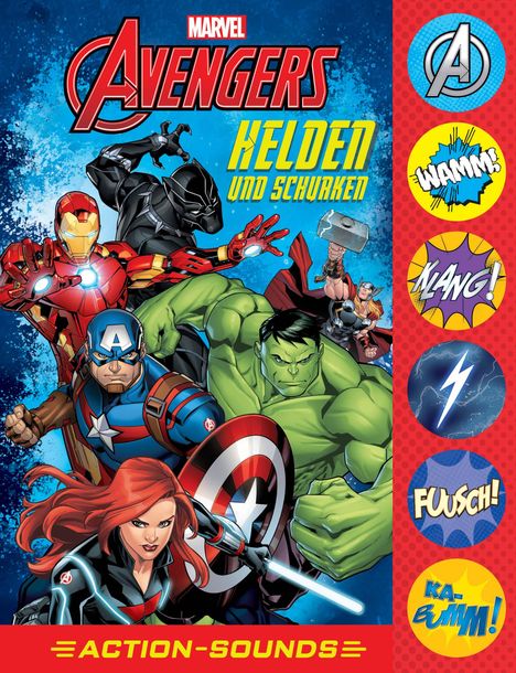 Marvel Avengers - Helden und Schurken - Action-Soundbuch mit 6 Geräuschen und 4 Comicgeschichten für Kinder ab 6 Jahren, Buch