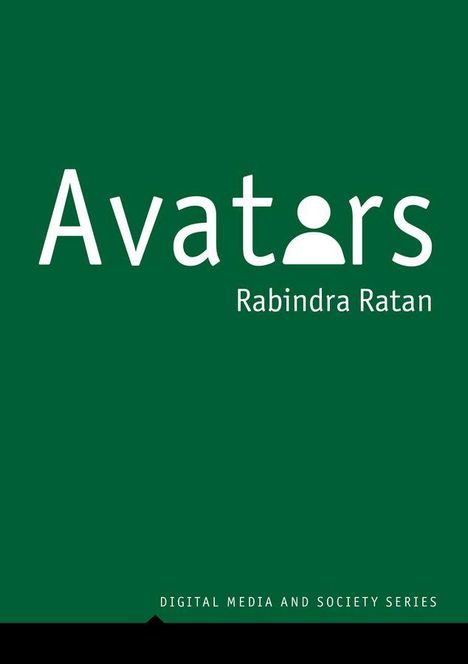 "Avatars, Rabindra Ratan" steht in Weiß auf grünem Hintergrund, der Punkt im "i" ist ein stilisierter Kopf.