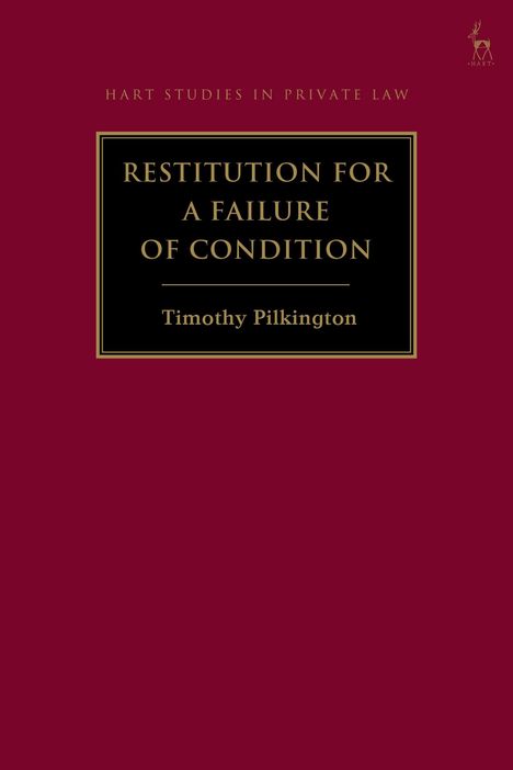 Titel: "Restitution for a Failure of Condition", Autor: Timothy Pilkington. Dunkelroter Hintergrund mit goldenem Rahmen.
